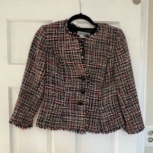 Key Unger Tweed Skirt Suit with Bow